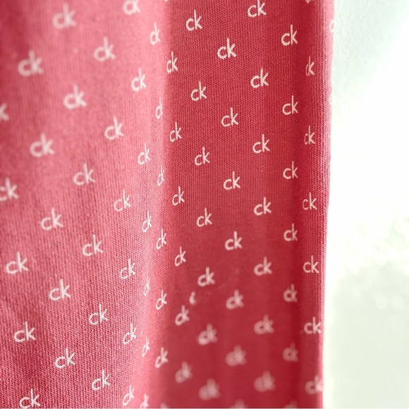 Calvin Klein Pink CK Pattern Cotton Cuffed Joggers - Picture 13 of 16